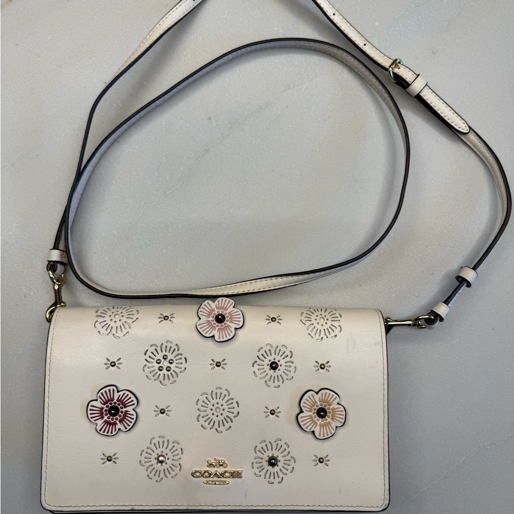 Coach Cream Floral Crossbody Bag